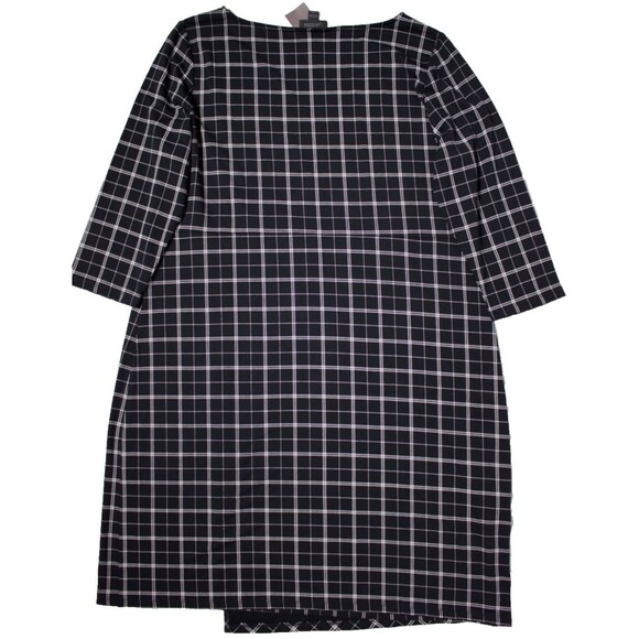 NWT $119 J. Jill Wearever Collection Faux Wrap Dress Black Plaid Women Size LP - Picture 4 of 15